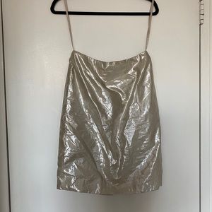 Ellen Tracy silk gold silvery skirt